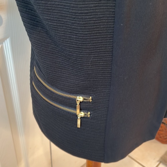 Chico’s Black Blazer Gold Zippers - Picture 3 of 6